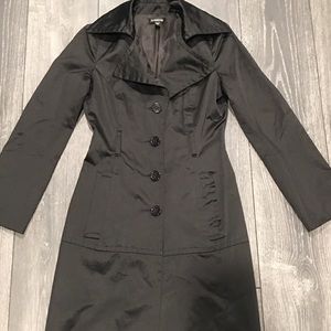Women’s Black satin trench coat